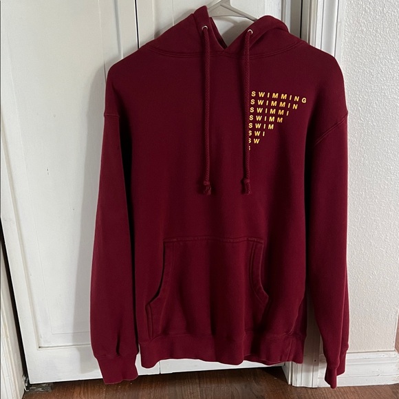 Mac Miller Small Maroon Swimming Hoodie Used - Picture 1 of 5